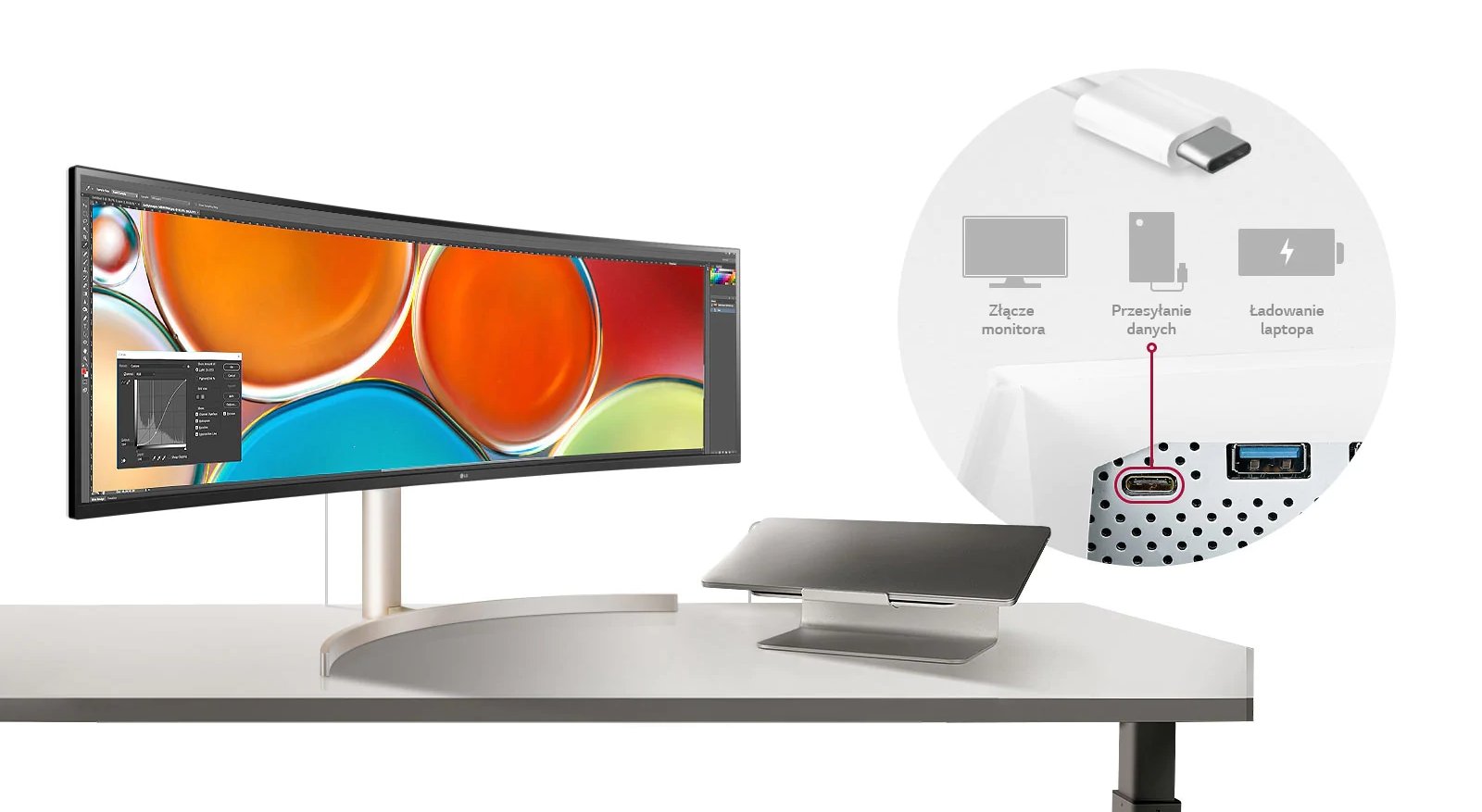 LG UltraWide 49WL95C-W usbC